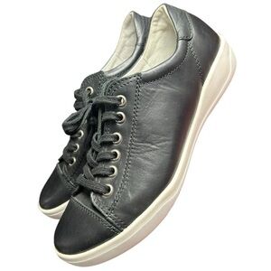 Josef Seibel The European Comfort Shoe, Black Leather Sneakers, Women’s Size 5.5